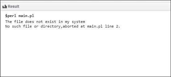 die() function Output